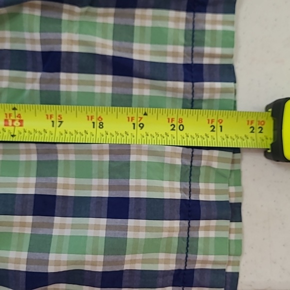 Izod Saltwater men's blue & green plaid flat front shorts size 38 - Picture 6 of 7